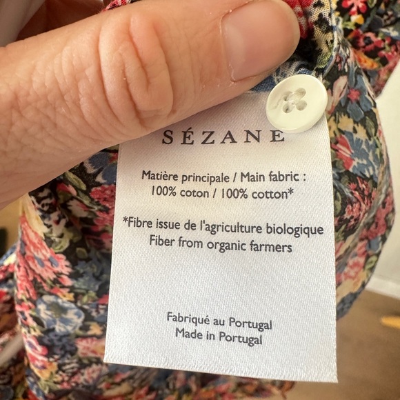 Sézane Pierro shirt in a floral print,  organic cotton. - Picture 5 of 6